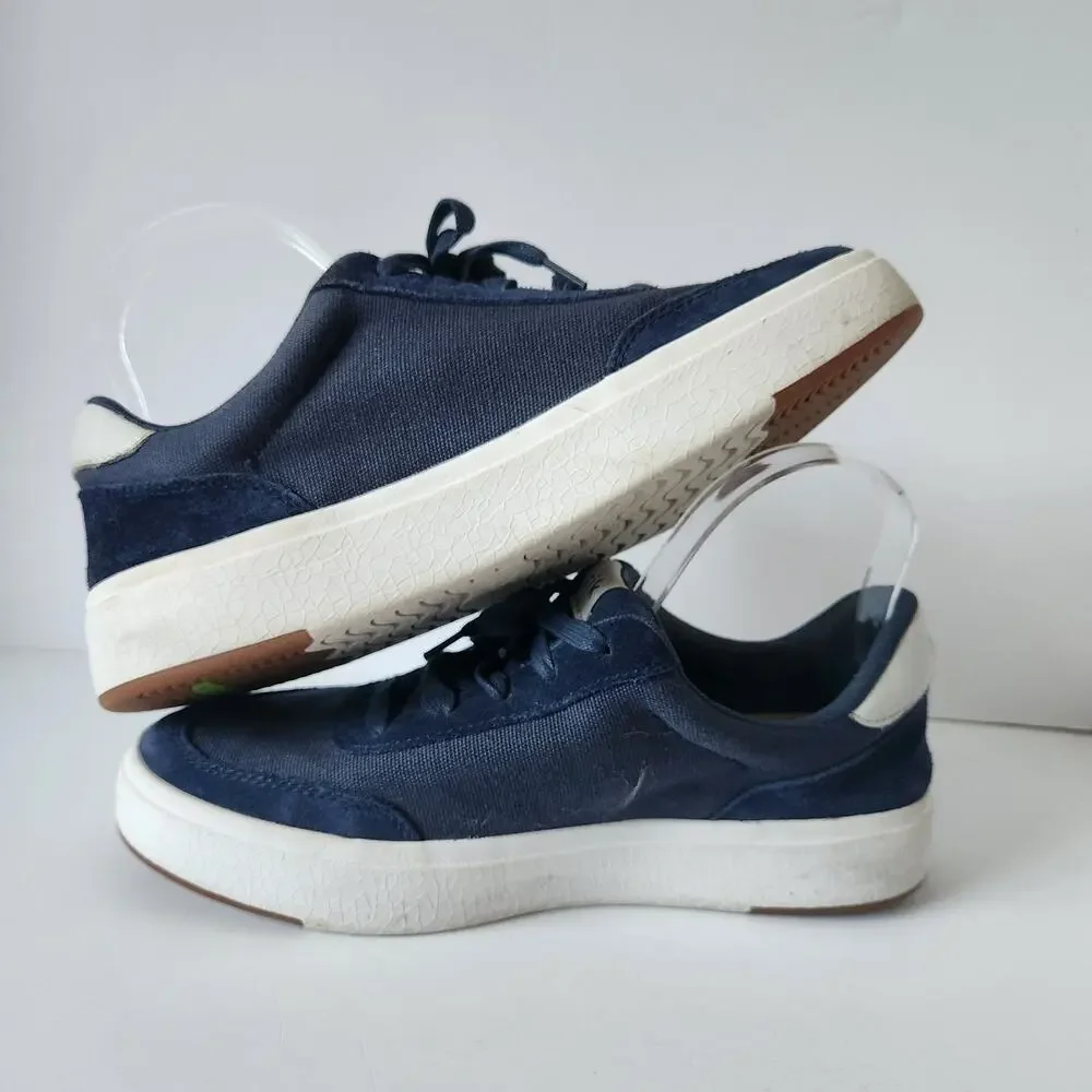 Kizik Prague Hands Free Sneakers Navy Blue Canvas Slip On Shoes SZ M8.5W W10W